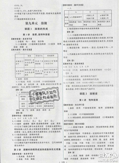 2020春能力培养与测试九年级化学下册人教版答案