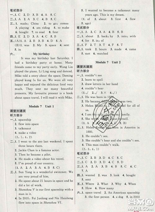 2020新版新课程学习与测评同步学习六年级英语下册外研版答案 2020新版新课程学习与测评同步学习六年级英语下册外研版答案