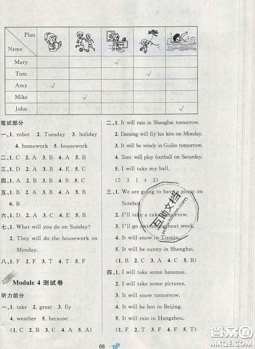 2020新版新课程学习与测评单元双测四年级英语下册B版答案 2020新版新课程学习与测评单元双测四年级英语下册B版答案