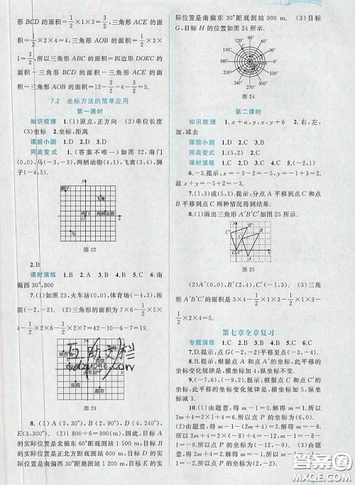 2020新版新课程学习与测评同步学习七年级数学下册人教版答案