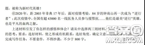 丹东市2020年高三线上教学质量检测语文试题及答案