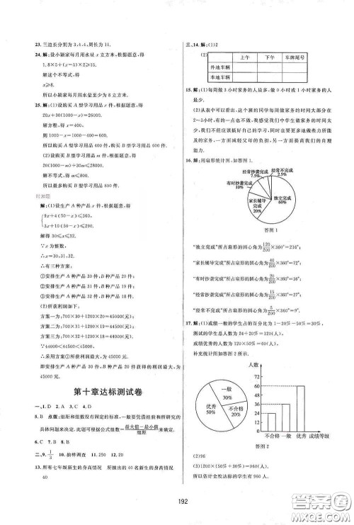 吉林教育出版社2020三维数字课堂七年级数学下册人教版答案