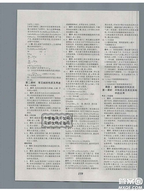 2020春全优课堂考点集训与满分备考九年级化学下册人教版答案