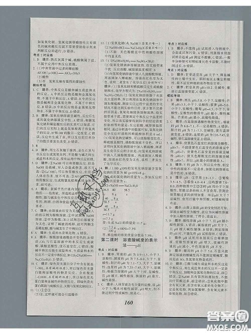 2020春全优课堂考点集训与满分备考九年级化学下册人教版答案