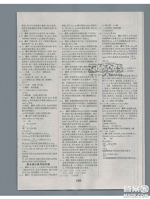 2020春全优课堂考点集训与满分备考九年级化学下册人教版答案