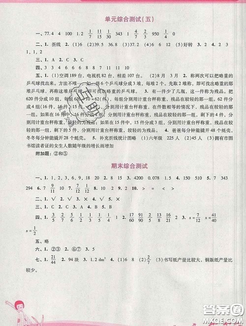 2020春自主与互动学习新课程学习辅导五年级数学下册人教版答案