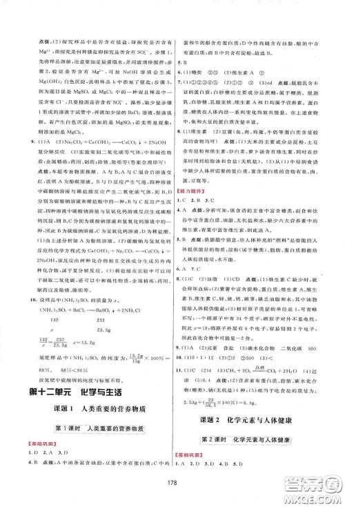 吉林教育出版社2020三维数字课堂九年级化学下册人教版答案