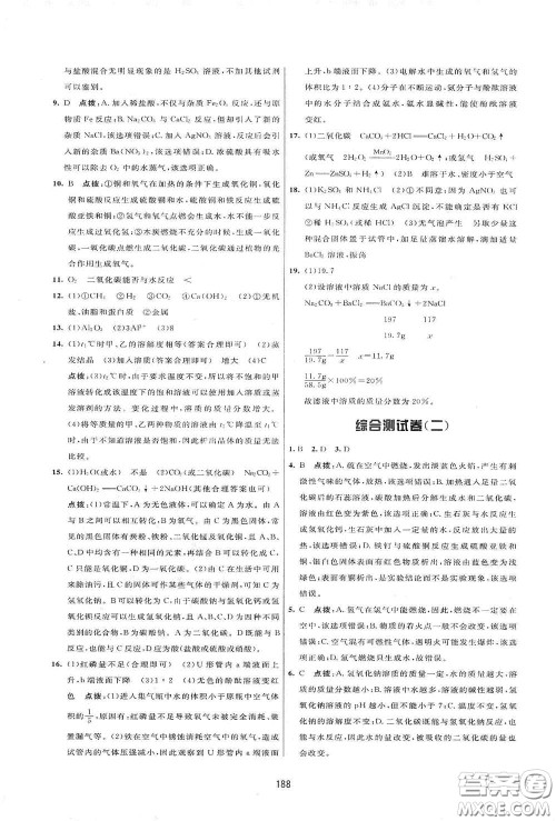 吉林教育出版社2020三维数字课堂九年级化学下册人教版答案