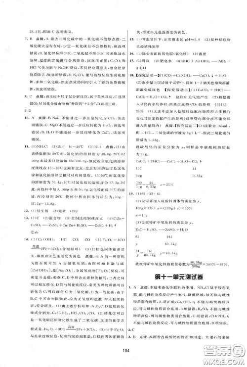 吉林教育出版社2020三维数字课堂九年级化学下册人教版答案