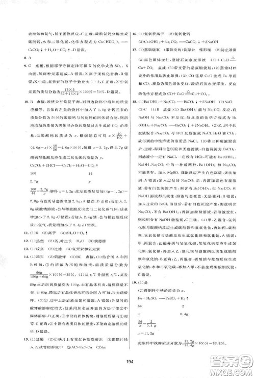 吉林教育出版社2020三维数字课堂九年级化学下册人教版答案