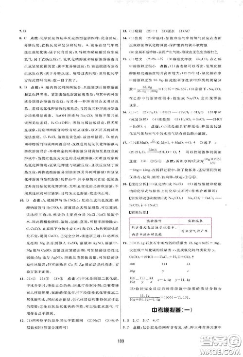 吉林教育出版社2020三维数字课堂九年级化学下册人教版答案