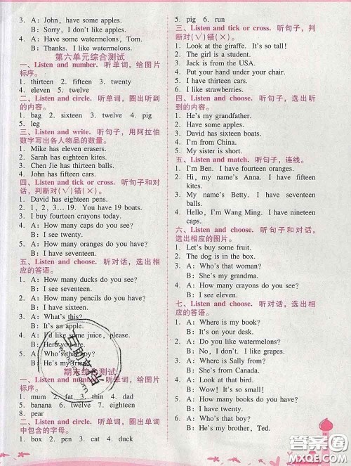 2020春自主与互动学习新课程学习辅导三年级英语下册人教版答案 2020春自主与互动学习新课程学习辅导三年级英语下册人教版答案