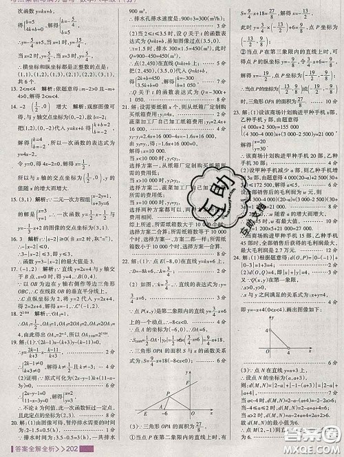 2020新版考点集训与满分备考八年级数学下册冀教版答案