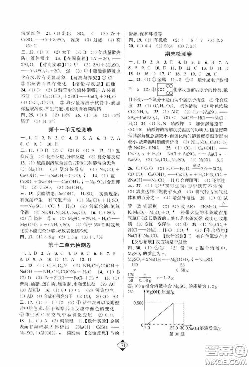 轻松一典2020轻松作业本九年级化学下册新课标人教版答案