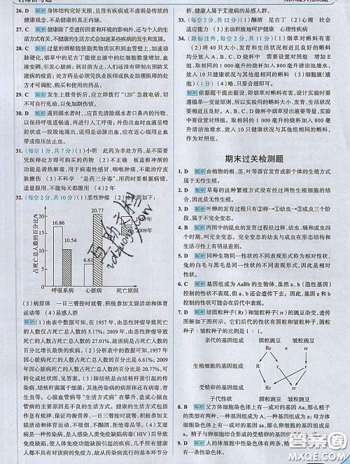 现代教育出版社2020新版走向中考考场八年级生物下册人教版答案