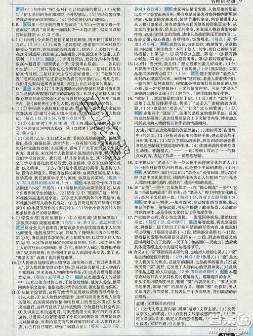 现代教育出版社2020新版走向中考考场九年级语文下册人教版答案