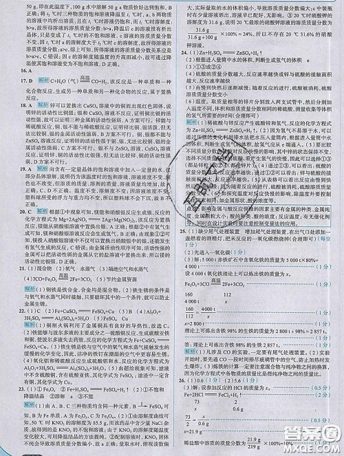 现代教育出版社2020新版走向中考考场九年级化学下册人教版答案 现代教育出版社2020新版走向中考考场九年级化学下册人教版答案