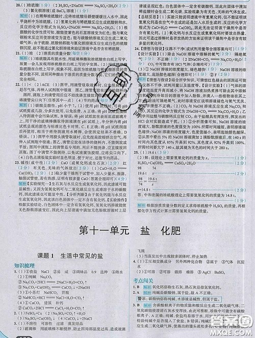 现代教育出版社2020新版走向中考考场九年级化学下册人教版答案