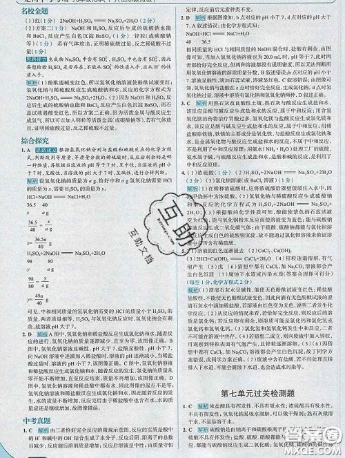 现代教育出版社2020新版走向中考考场九年级化学下册鲁教版答案