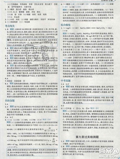 现代教育出版社2020新版走向中考考场九年级化学下册科粤版答案 现代教育出版社2020新版走向中考考场九年级化学下册科粤版答案