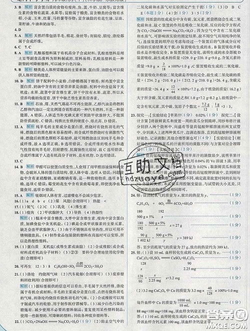 现代教育出版社2020新版走向中考考场九年级化学下册科粤版答案 现代教育出版社2020新版走向中考考场九年级化学下册科粤版答案