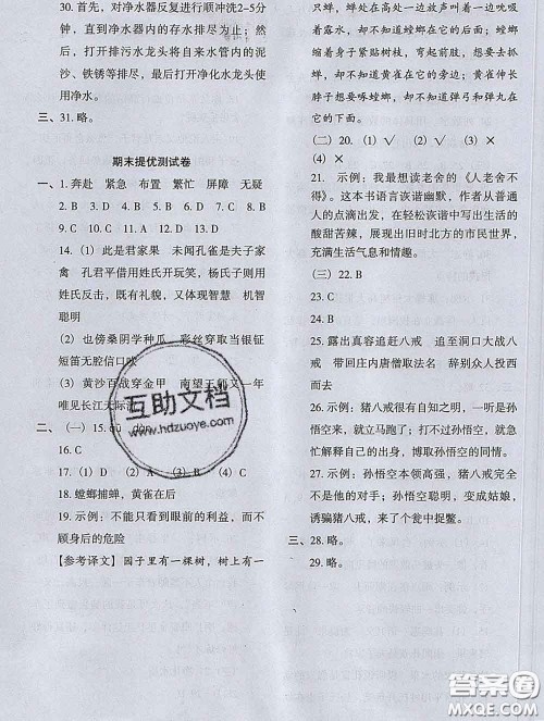 2020新版木头马分层课课练小学语文五年级下册人教版答案 2020新版木头马分层课课练小学语文五年级下册人教版答案