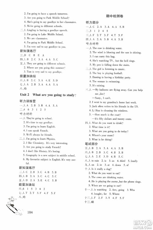 文心出版社2020英语同步练习册六年级下册外研版答案