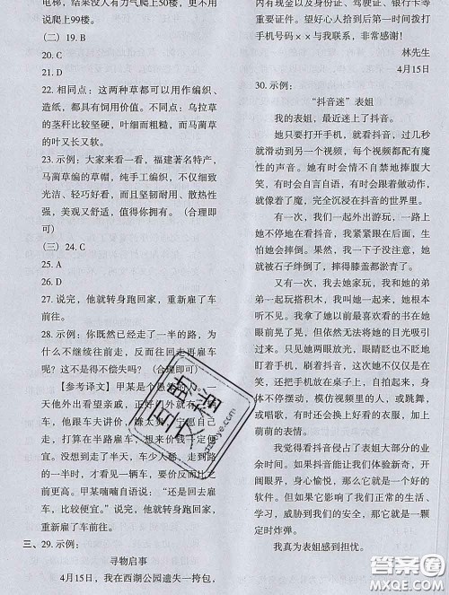 2020新版木头马分层课课练小学语文三年级下册人教版答案 2020新版木头马分层课课练小学语文三年级下册人教版答案