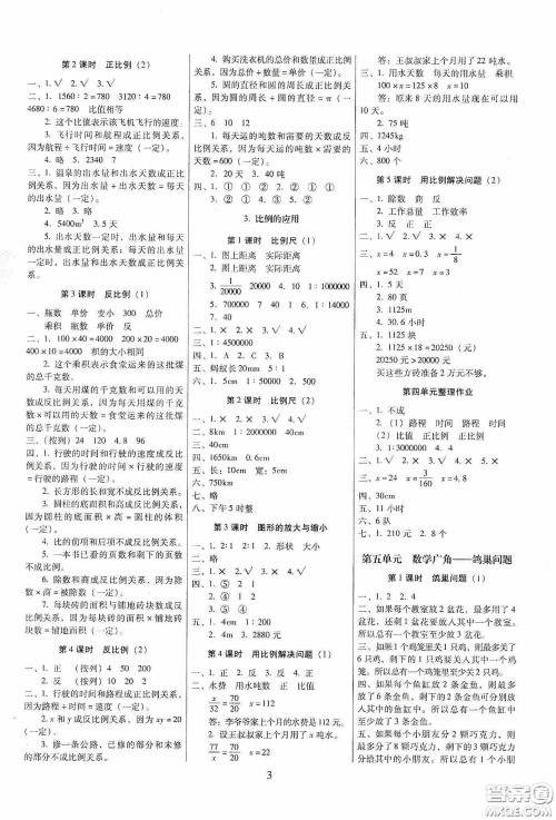 2020春云南师大附小一线名师提优作业六年级数学下册人教版答案