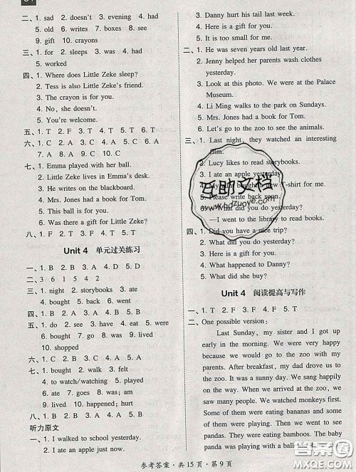 2020春北大绿卡课时同步训练五年级英语下册冀教版参考答案 2020春北大绿卡课时同步训练五年级英语下册冀教版参考答案