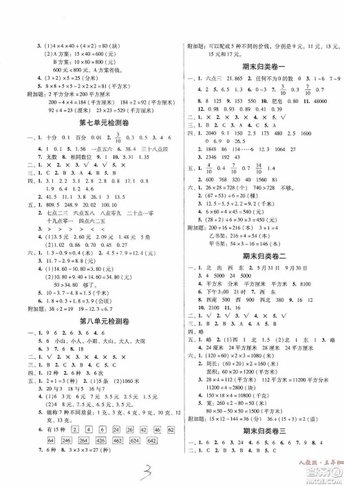 黑龙江美术出版社2020一线名师夺冠王检测卷三年级数学下册答案 黑龙江美术出版社2020一线名师夺冠王检测卷三年级数学下册答案