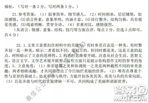 华中师大一附中2019-2020学年度高三下学期检测语文试题及答案 华中师大一附中2019-2020学年度高三下学期检测语文试题及答案