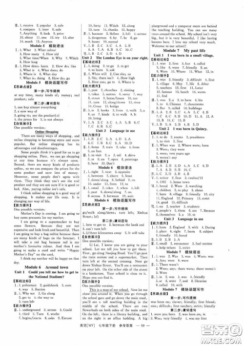 2020全效提分卷七年级英语下册外研版答案 2020全效提分卷七年级英语下册外研版答案