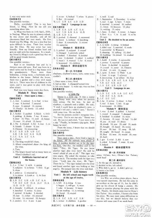 2020全效提分卷七年级英语下册外研版答案 2020全效提分卷七年级英语下册外研版答案
