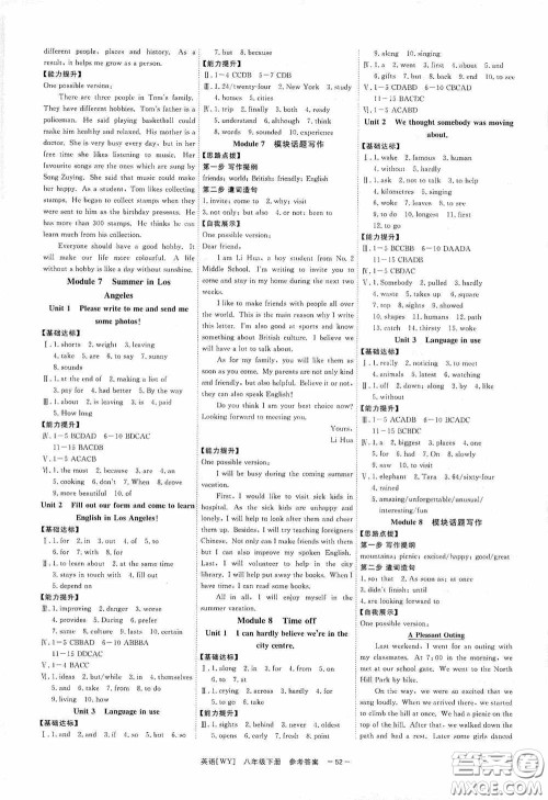 2020全效提分卷八年级英语下册外研版答案 2020全效提分卷八年级英语下册外研版答案