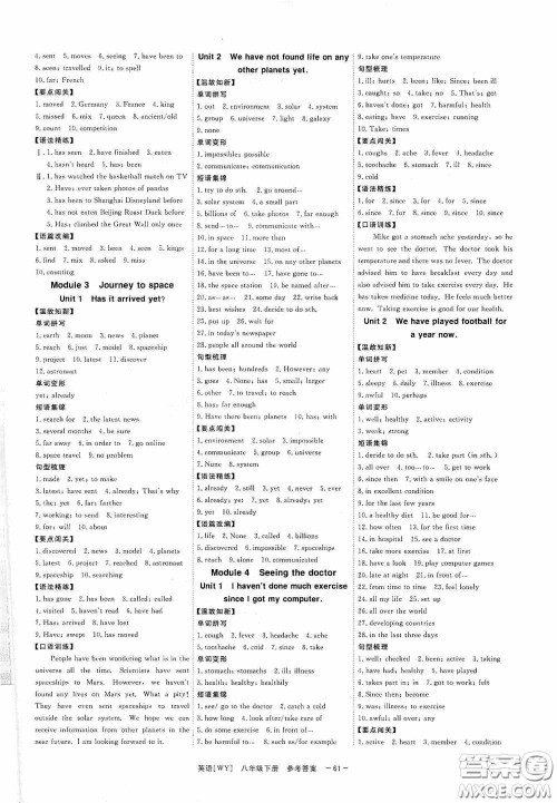 2020全效提分卷八年级英语下册外研版答案 2020全效提分卷八年级英语下册外研版答案