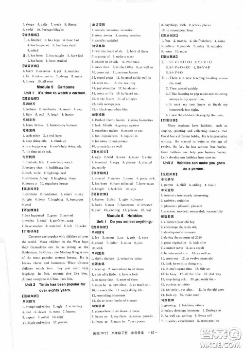 2020全效提分卷八年级英语下册外研版答案 2020全效提分卷八年级英语下册外研版答案