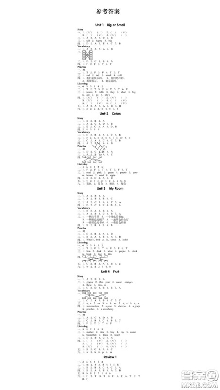 广东经济出版社2020春广东作业本三年级英语下册粤人民版答案 广东经济出版社2020春广东作业本三年级英语下册粤人民版答案
