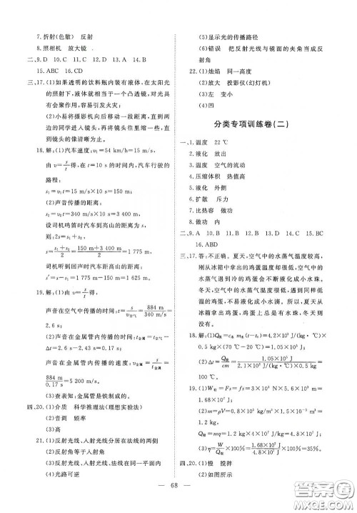 江西教育出版社2020能力形成同步测试卷九年级物理下册人教版答案