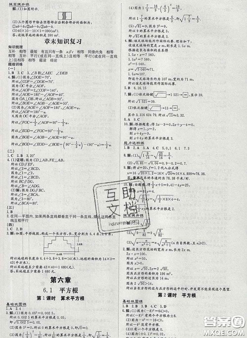 2020新版练案课时作业本七年级数学下册人教版答案