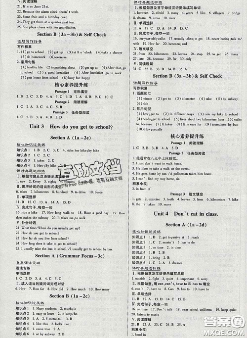 2020新版练案课时作业本七年级英语下册人教版答案 2020新版练案课时作业本七年级英语下册人教版答案