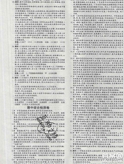 2020新版练案课时作业本七年级生物下册人教版答案