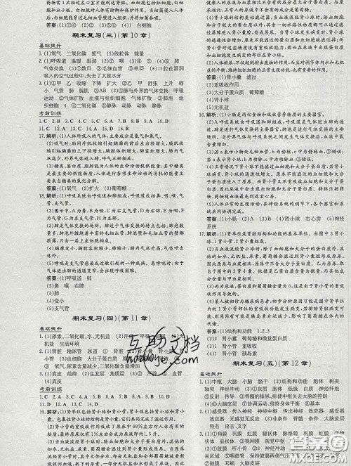 2020新版练案课时作业本七年级生物下册北师版答案 2020新版练案课时作业本七年级生物下册北师版答案