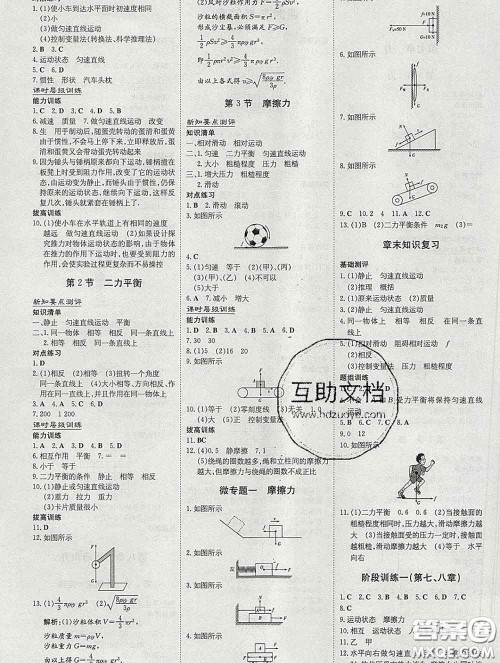 2020新版练案课时作业本八年级物理下册人教版答案 2020新版练案课时作业本八年级物理下册人教版答案