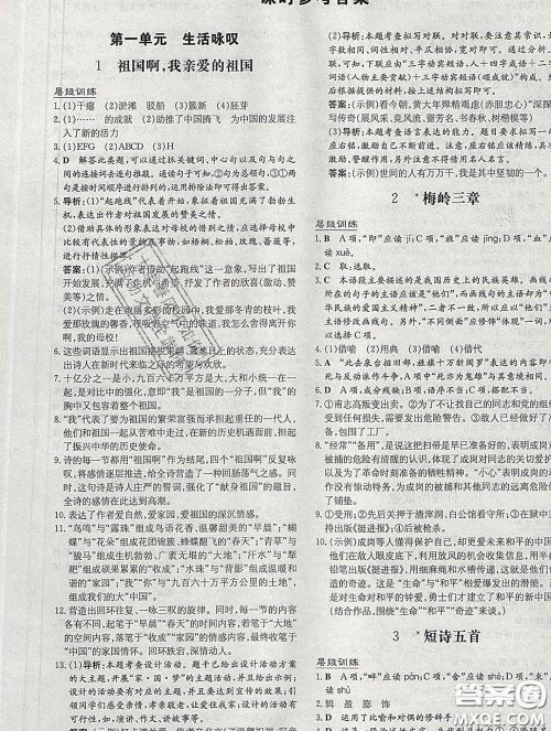 2020新版练案课时作业本九年级语文下册人教版答案