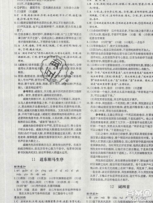 2020新版练案课时作业本九年级语文下册人教版答案