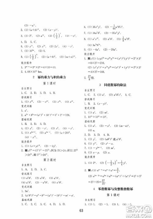 山东教育出版社2020初中基础训练六年级数学下册54学制版答案