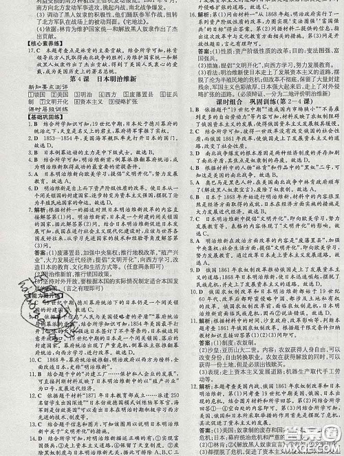 2020新版练案课时作业本九年级历史下册人教版答案