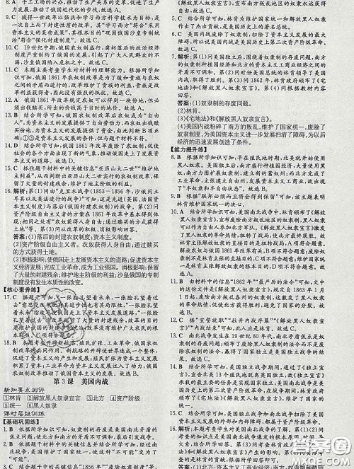 2020新版练案课时作业本九年级历史下册人教版答案