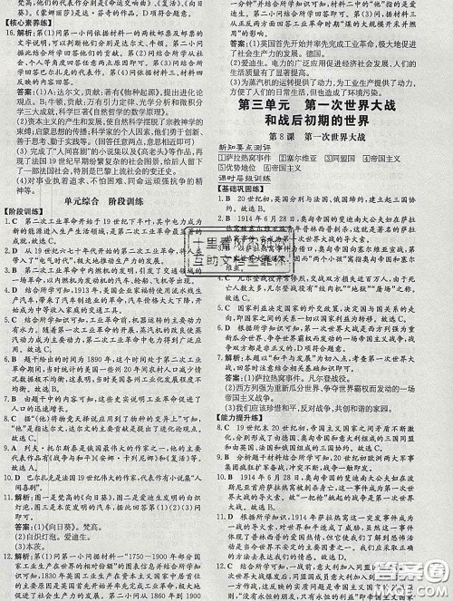 2020新版练案课时作业本九年级历史下册人教版答案